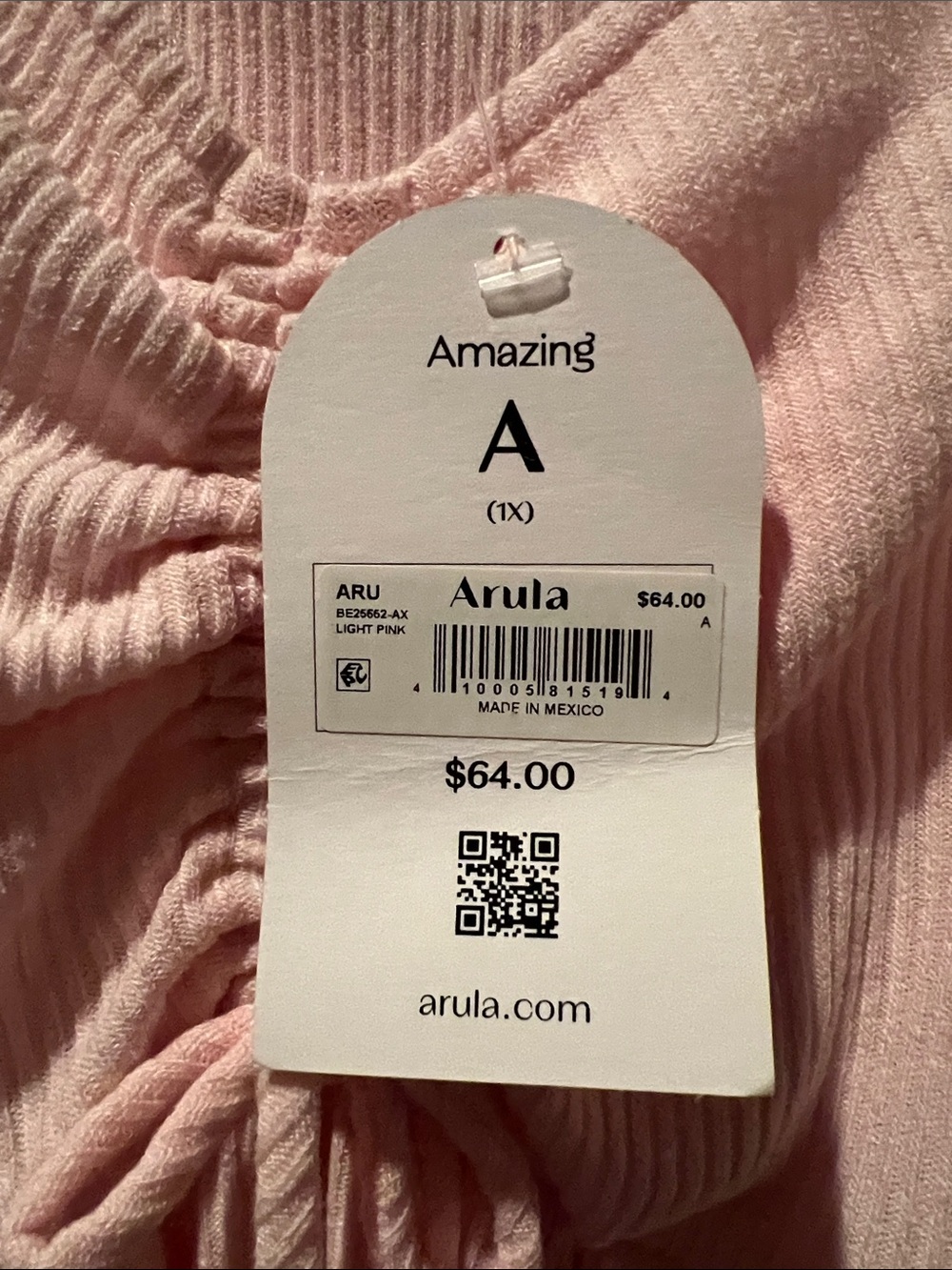 ARULA Blush Ribbed Drawstring Peplum Top - Picture 5 of 6